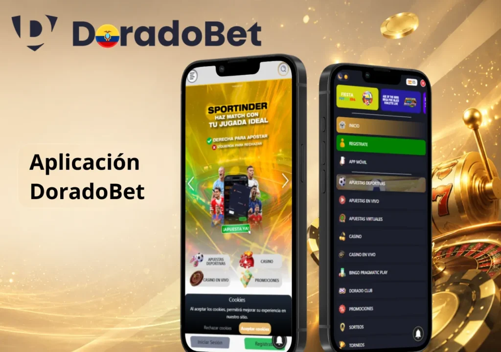 Aplicación móvil de DoradoBet para apostar y jugar en línea desde smartphones.